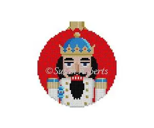 Nutcracker King Ornament-3" round- 18 Mesh