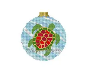 Turtle 3" Round Ornament 18 Mesh