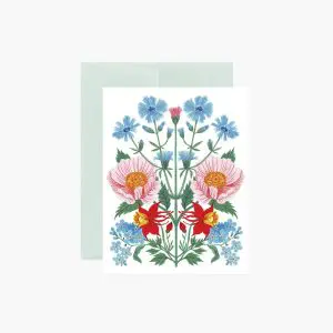 Blue Flora (greeting card)-4¼" x 5½"