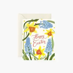 Floral Happy Easter (greeting card)-4¼" x 5½"