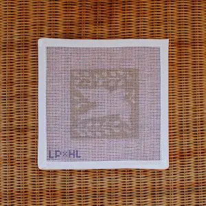 Hibiscus Linens Taupe Dove Coaster-4" x 4" - 13 Mesh