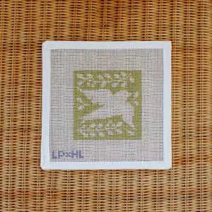 Hibiscus Linens Green Dove Coaster- 4" x 4" - 13 Mesh