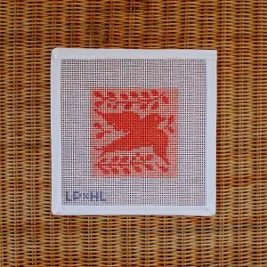 Hibiscus Linens Coral Dove Coaster- 4" x 4" - 13 Mesh
