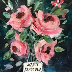 Merci Beaucoup Roses Greeting Card- 4.5" x 6"
