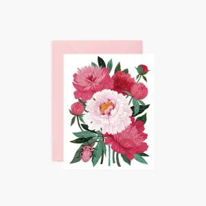 Peonies (greeting card)-4¼" x 5½"