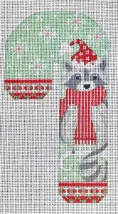 CH-1263 Woodland Creatures Candy Cane – Raccoon 3 5/8 x 6 5/8, 18 Mesh