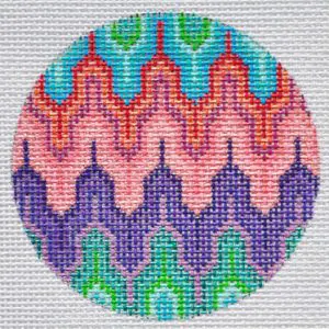 TM-07 Bargello Ornament 3″ Round, Mesh 18