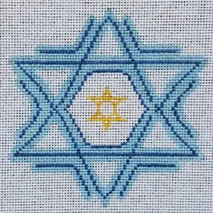 Hanukkah Snowflake- 4" Round-18 Mesh