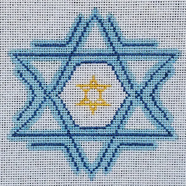 Hanukkah Snowflake- 4" Round-18 Mesh