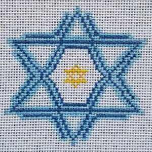Hanukkah Snowflake- 4" Round-13 Mesh