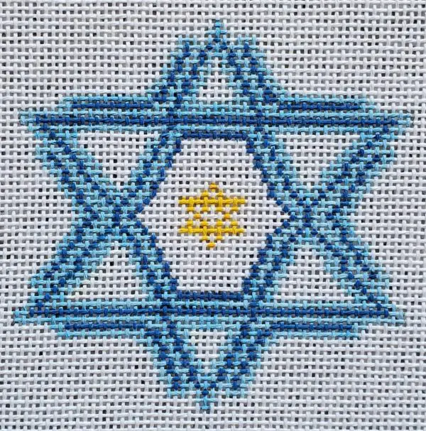 Hanukkah Snowflake- 4" Round-13 Mesh