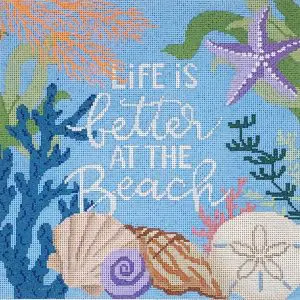Life is Better at the Beach Pillow -12" x 12" - 13 Mesh