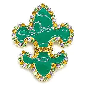 Green Fleur de Lys- 1 1/4" x 1 1/2"