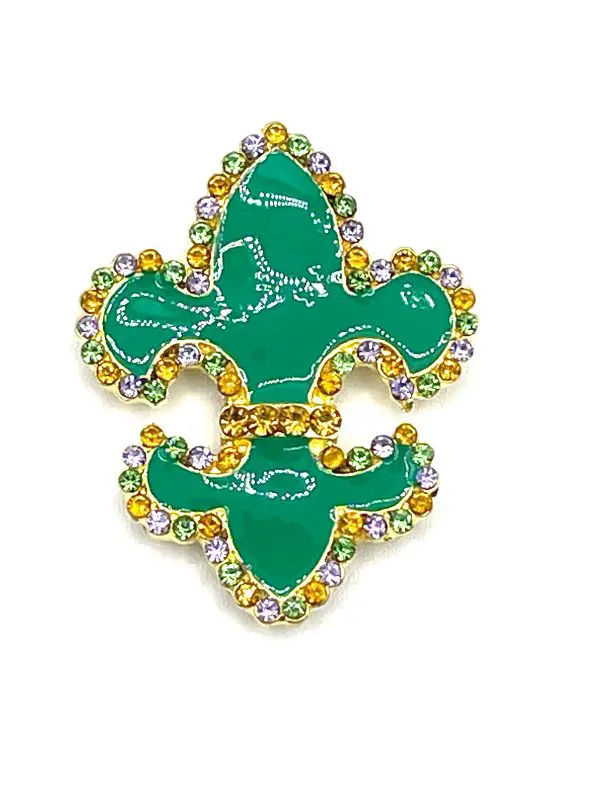 Green Fleur de Lys- 1 1/4" x 1 1/2"