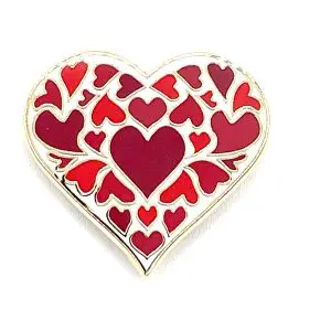 Red Heart of Hearts- 1 1/4" x 1 1/8"