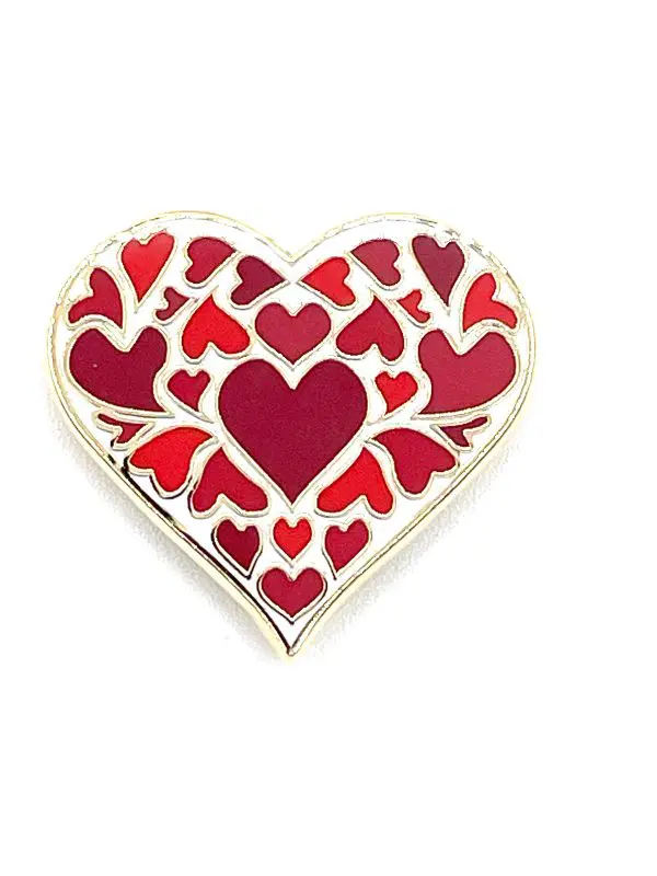 Red Heart of Hearts- 1 1/4" x 1 1/8"
