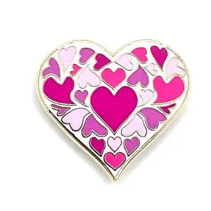 Pink Heart of Hearts- 1 1/4" x 1 1/8"
