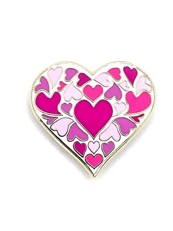 Pink Heart of Hearts- 1 1/4" x 1 1/8"
