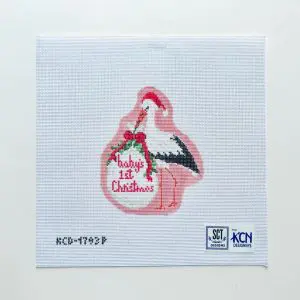 Baby's First Christmas Pink Stork -18 Mesh