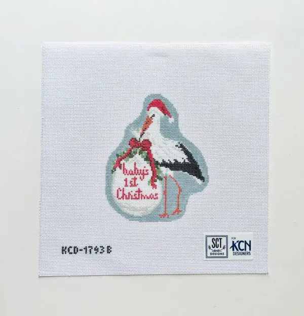 Baby's First Christmas Blue Stork- 18 Mesh