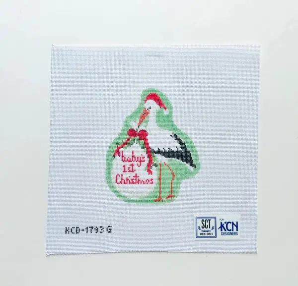 Baby's First Christmas Green Stork -18 Mesh