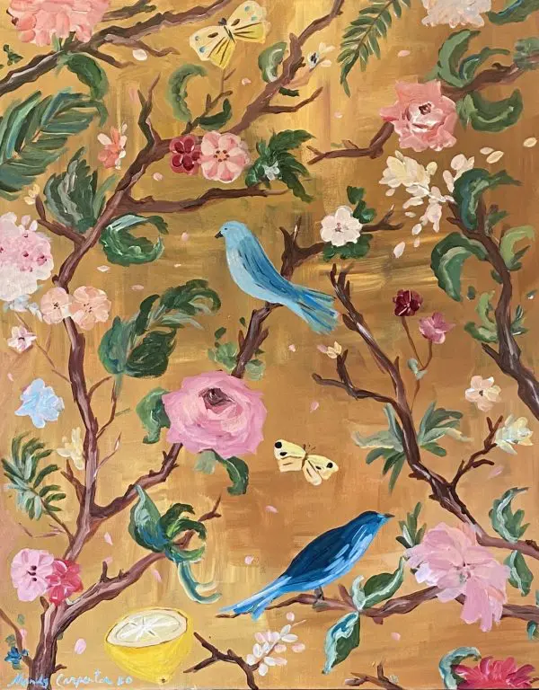 Blue Birds Chinoiserie Greeting Card- 4.5" x 6"