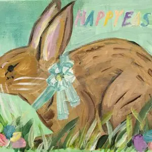 Mint EasterBunny Greeting Card- 4.5" x 6"