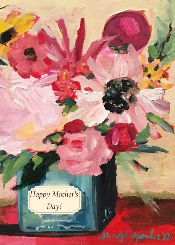 Mother's Day Tea Tin Greeting Card- 4.5" x 6"