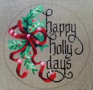 D-190 Happy Holly Days 4″ Round, Mesh 18