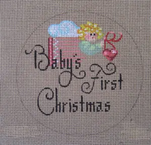 D-170 Baby’s 1st Christmas(Girl) 4″ Round, Mesh 18