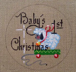 D-147 Baby’s 1st Christmas (Boy) 4″ Round, Mesh 18