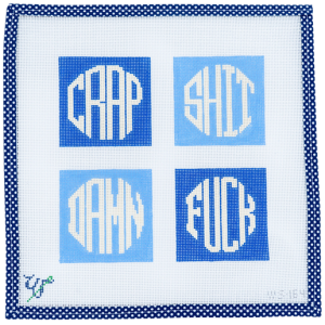 Dirty Coasters - Coastal Blues - Set of 4" x 4" 13 Mesh