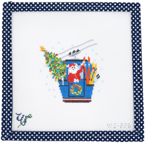Gondola Santa Ornament 13 Mesh