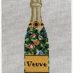 Green Floral Veuve Bottle