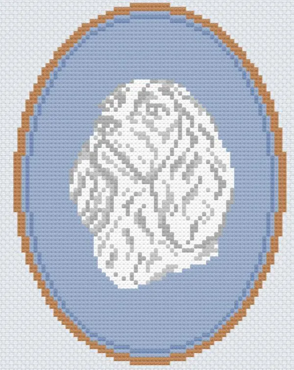 Cavalier King Charles Spaniel Cameo - 4.5" round -18 Mesh