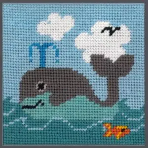 Little Moon Quickpoint Kits-Whale-(6-002)- 6 ct 9" x 9"