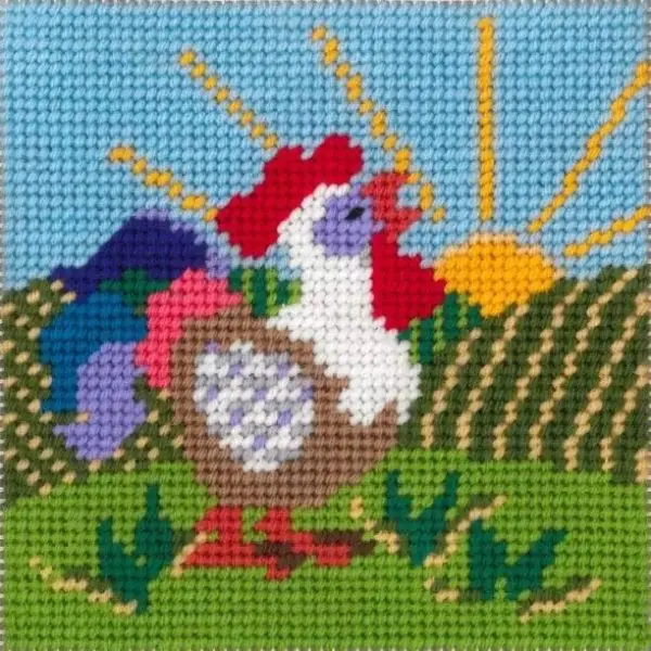 Little Moon Quickpoint Kits-Rooster-(6-010)- 6 ct 9" x 9"
