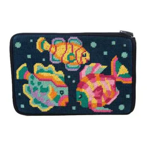 Tropical Fish Purse/Cosmetic Case- Stitch & Zip