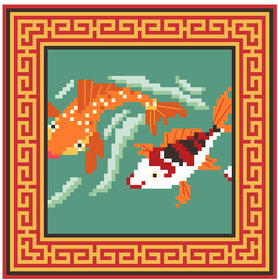 FS-31 Koi Fish Coaster , 18m, 4" x 4"