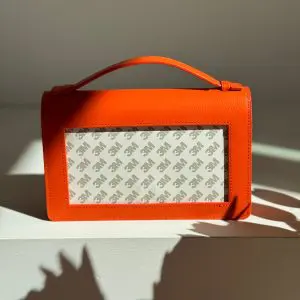 Self-Finishing Everyday Clutch - Tangerine With Silver Chain