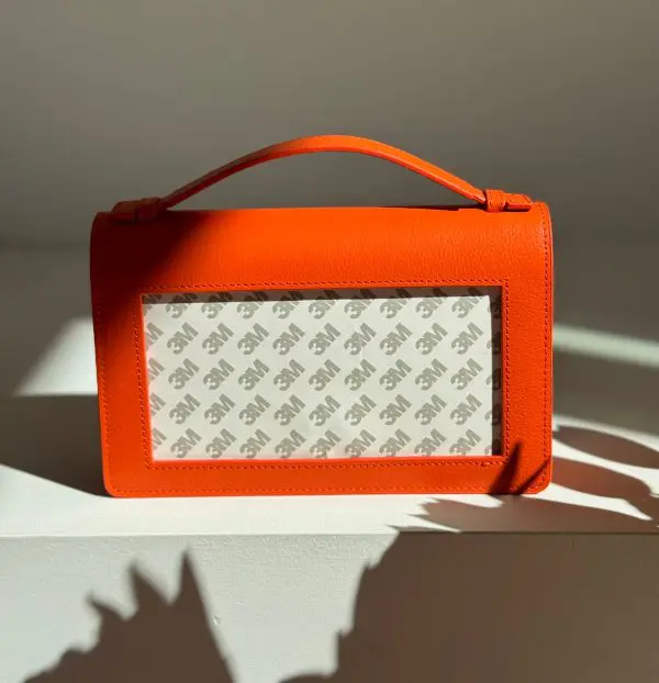 Self-Finishing Everyday Clutch - Tangerine With Silver Chain