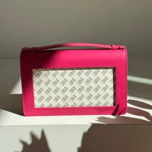 Self-Finishing Everyday Clutch - Hot Pink with Silver Chain