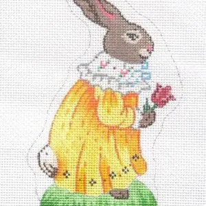 Standing Bunny in Yellow Dress 5" Tall