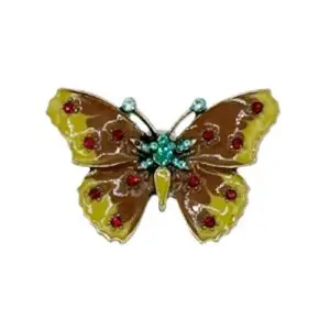 Butterfly Brown/teal)-Vintage Needle Minder- 1 3/4 " x 1 1/4"