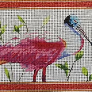 Spoonbill with Border 17" x 11" - 13 Mesh