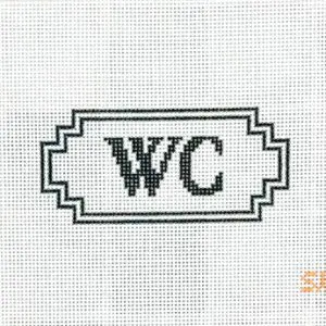 Rectangular Water Closet WC 2.5 x 4.5" Sign 13 Mesh