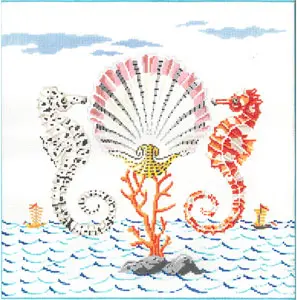 Seahorses - 11" x 11" - 18 mesh
