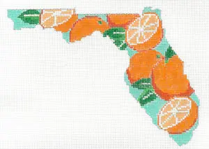 Florida Oranges Shaped State - 5.5 x 7" - 18 mesh