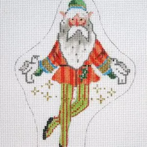 Elf Holding Doves Ornament - 4" x 5.5" -18 Mesh