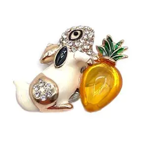 Rabbit with Carrot-Vintage Needle Minder- 1 1/4" x 1 1/4"